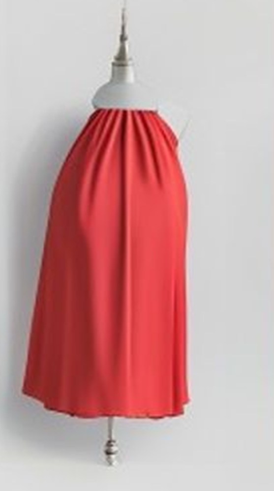 Red Wrap Midi Dress - back view