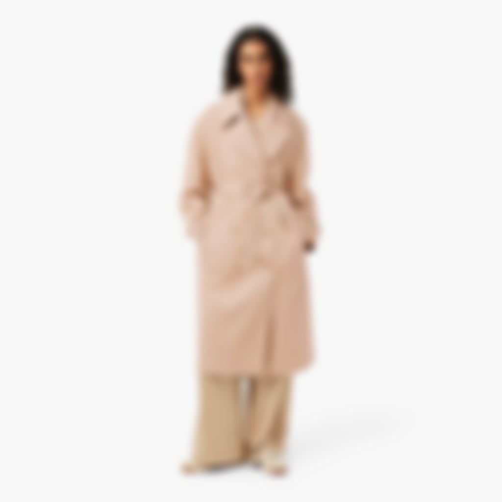 Oversized Water-Repellent Trench Coat - Beige