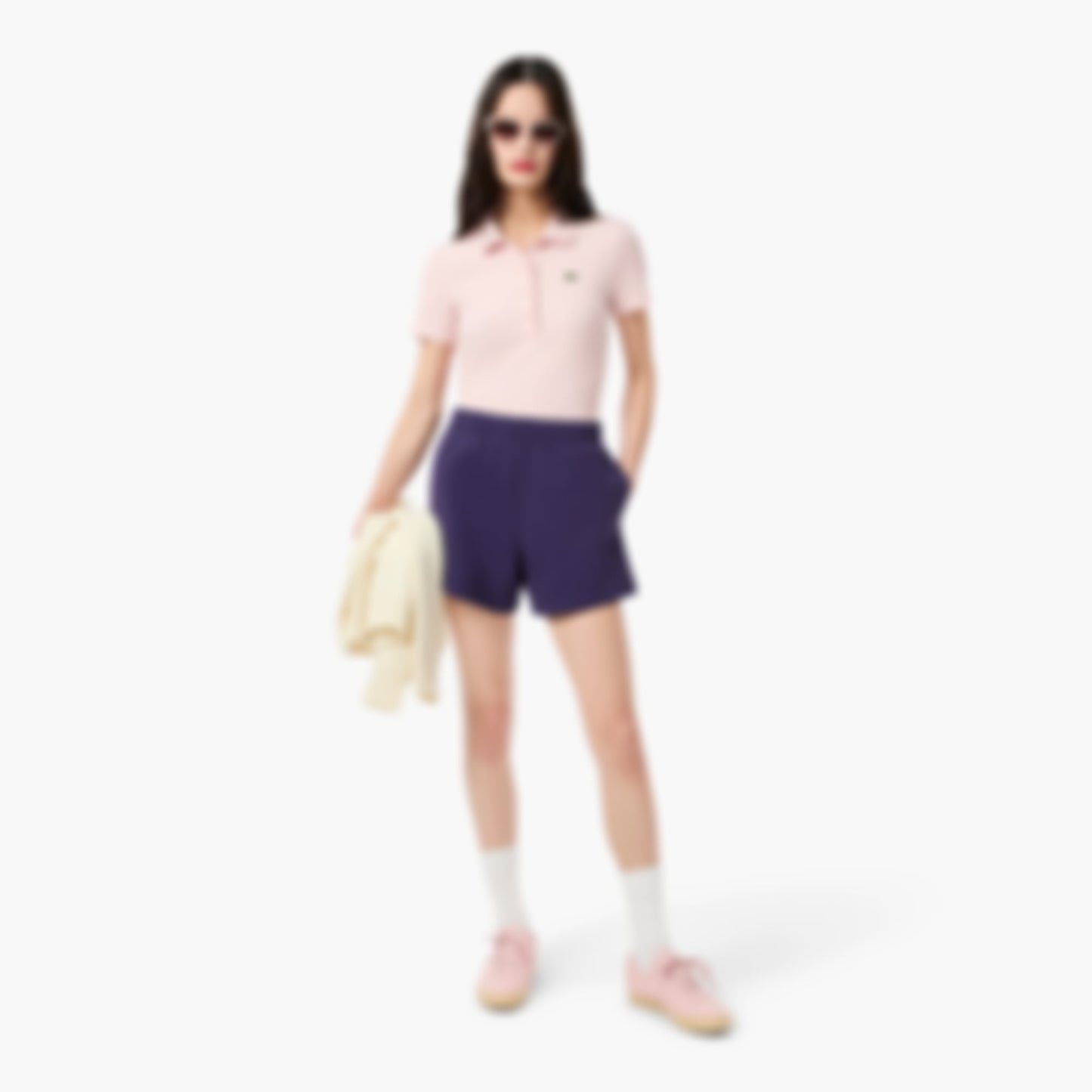 Women's Double Face Piqué Shorts - Purple