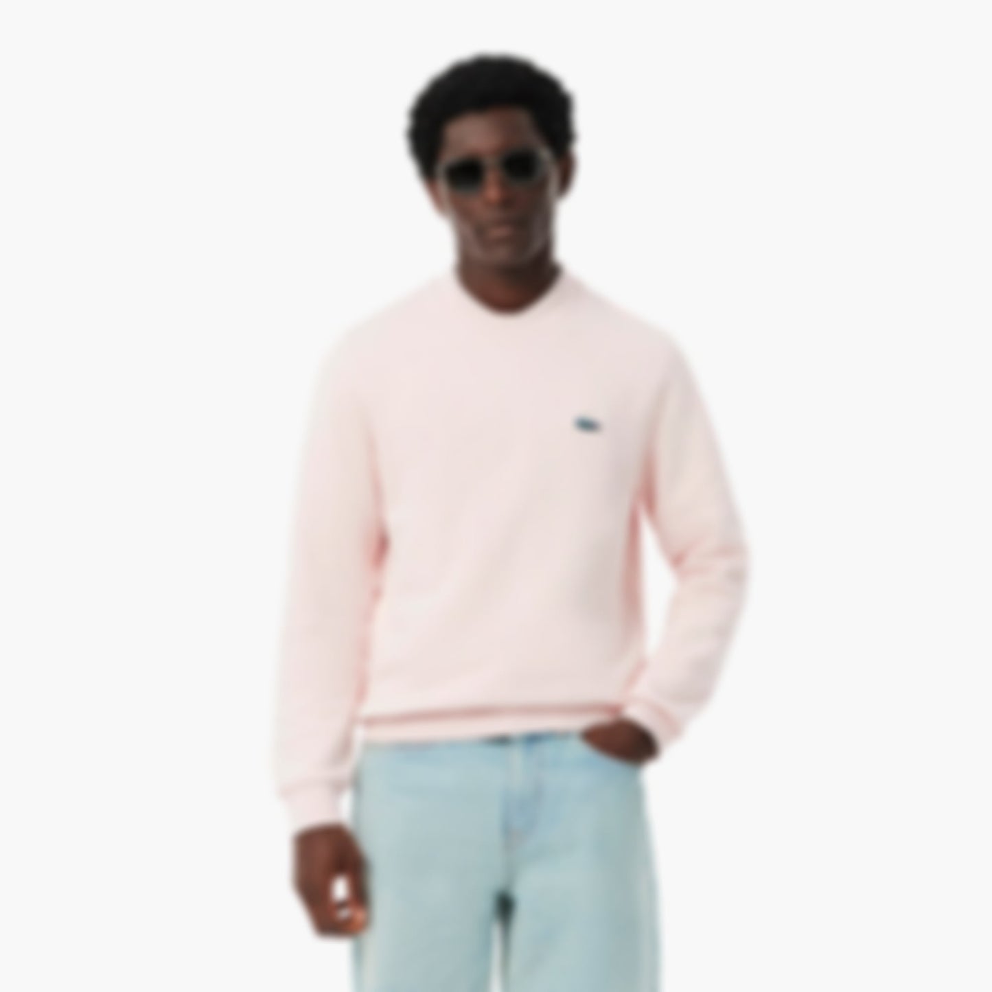 Men's Landscape Crocodile Fleece Sweatshirt - Light Pink