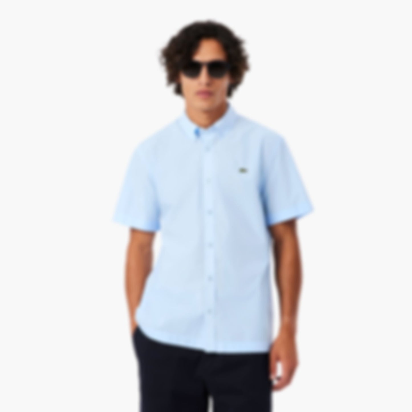 Regular Fit Short Sleeved Poplin Shirt - Light Blue