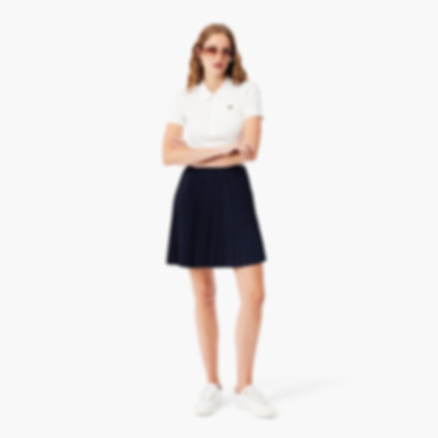 Women's Short Pleated Skirt - Navy Blue