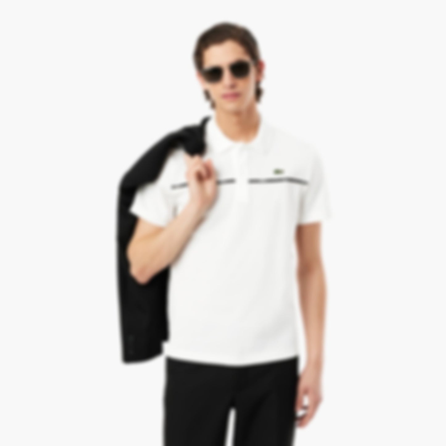 Men's Regular Fit Logo Trim L.12.12 Polo - White