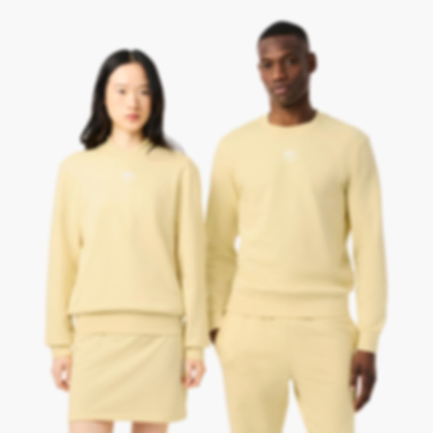 Unisex Printed Fleece Sweatshirt - Yellow
