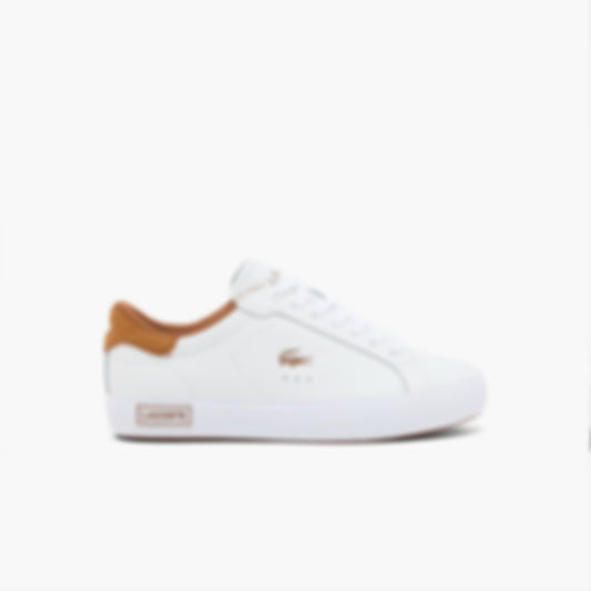 Women's Powercourt Leather Sneakers - WHITE/BROWN