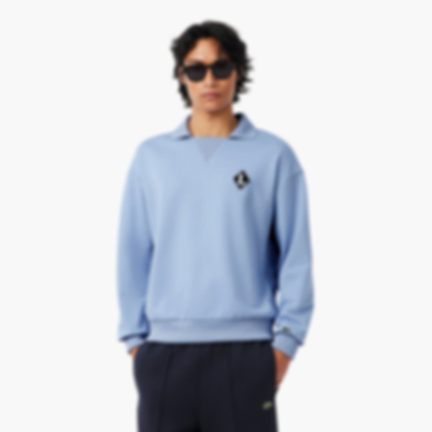 Made In France Polo Collar Sweatshirt - Light Blue