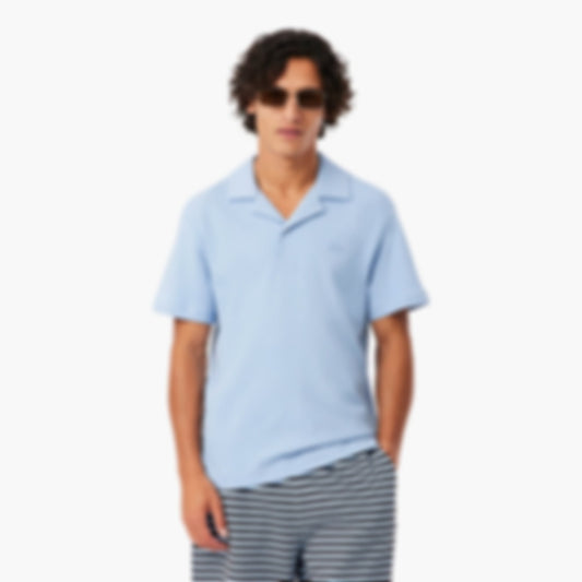 Classic Fit Textured Polo - Light Blue