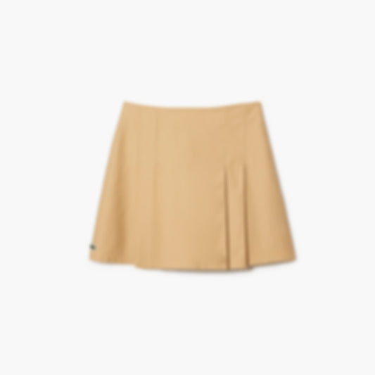 Women's Pleated Cotton Skirt - Beige