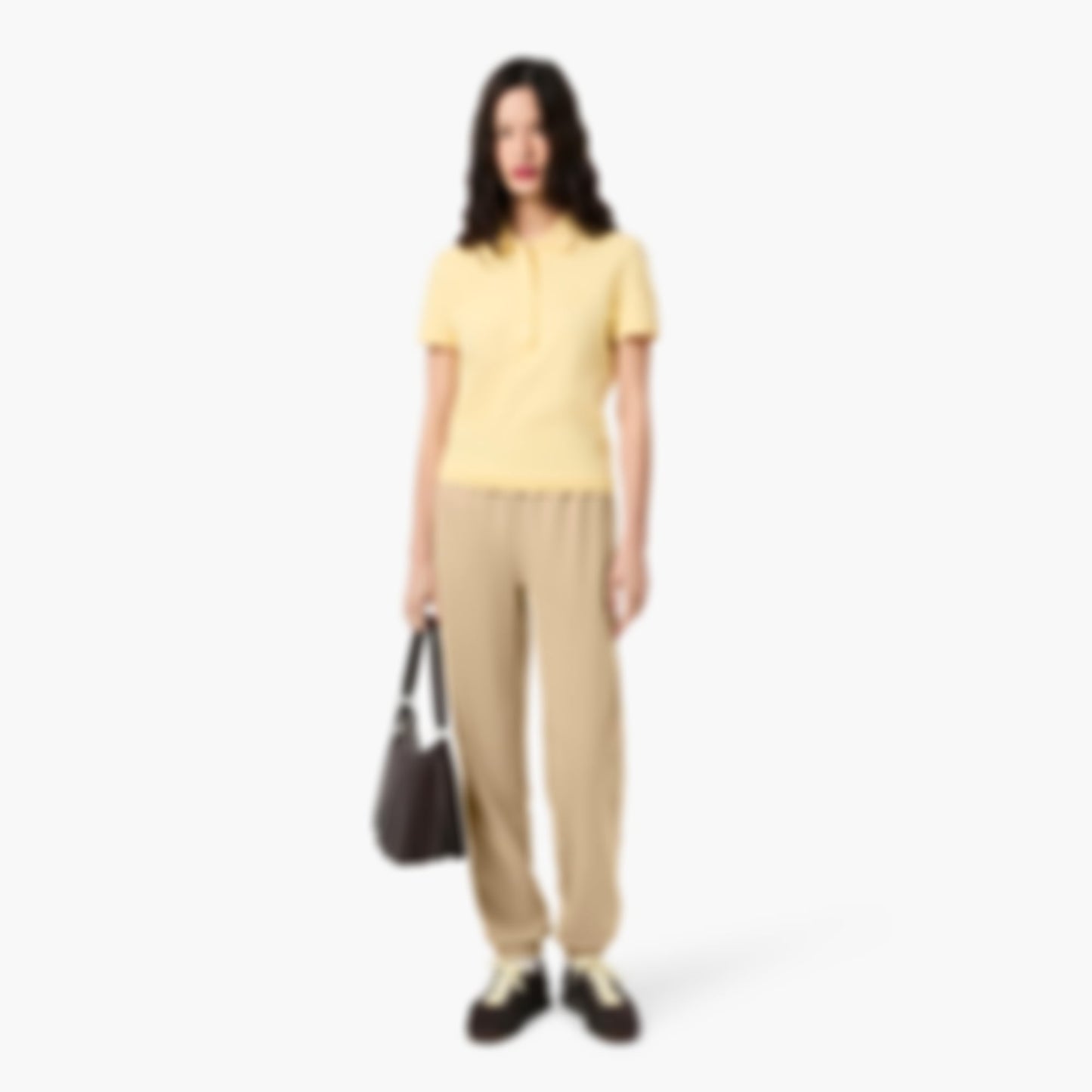 Women's Embossed Logo Fleece Pants - Beige