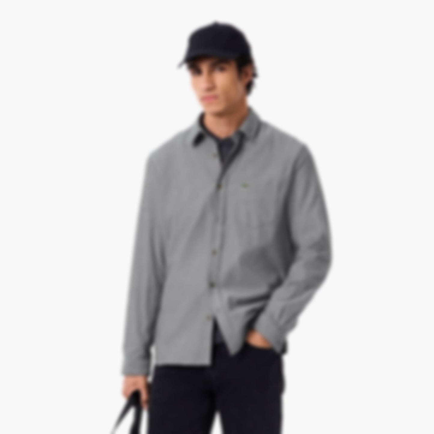 Men's Regular Fit Cotton Shirt - Navy Blue / White