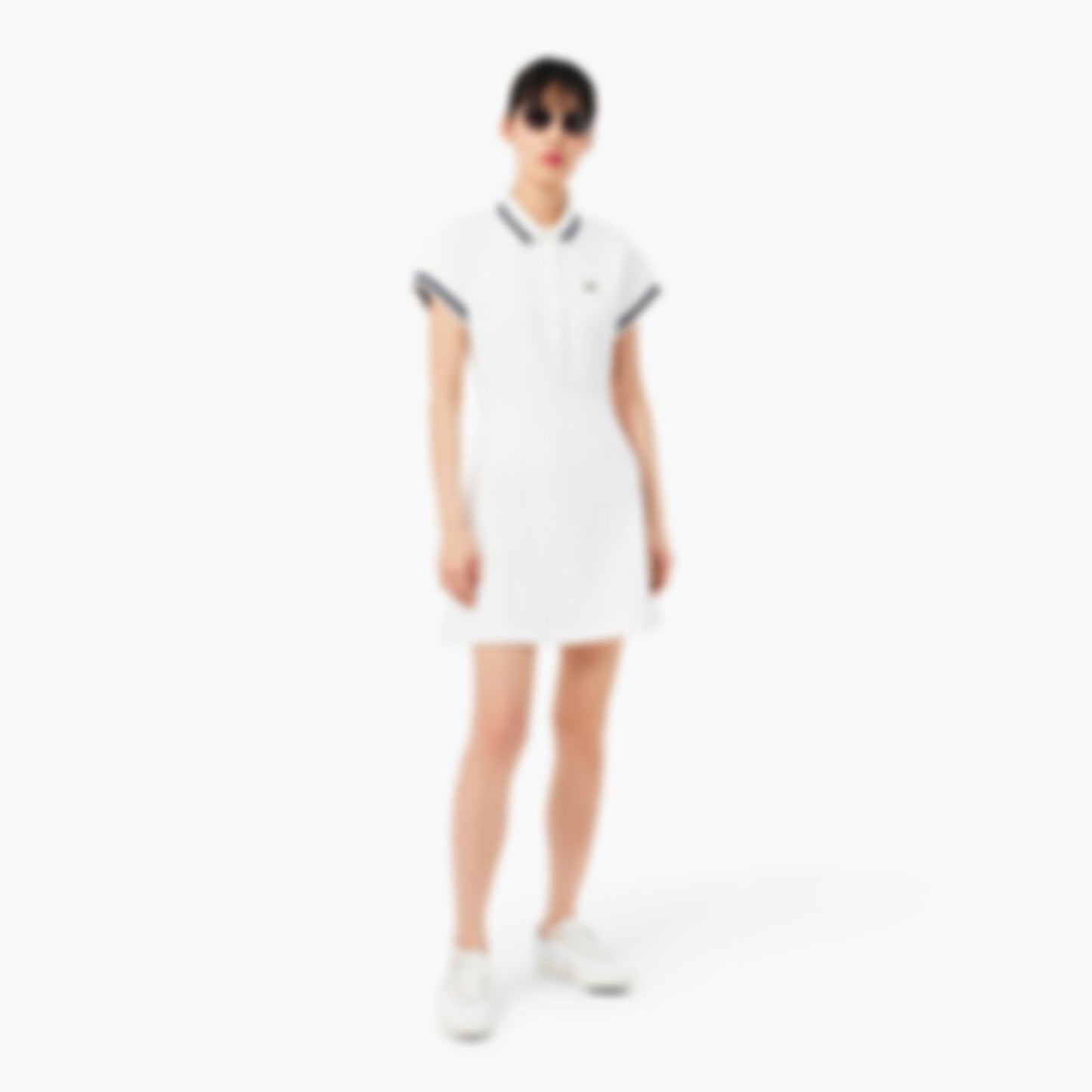 Made In France Polo Dress - White / Navy Blue