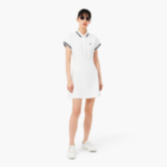 Made In France Polo Dress - White / Navy Blue