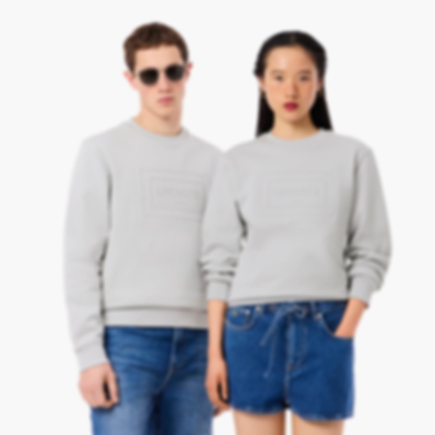 Embossed Fleece Sweatshirt - Light Grey