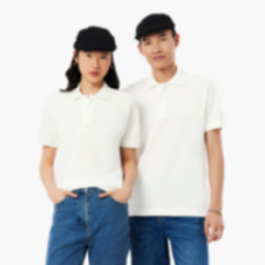 Classic Fit Embossed Branding Polo - White