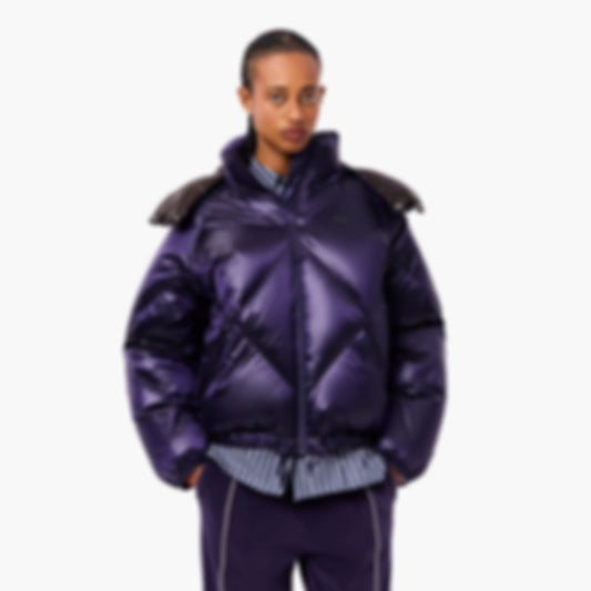 Women's Oversized Water-Repellent Down Jacket - Purple / Brown