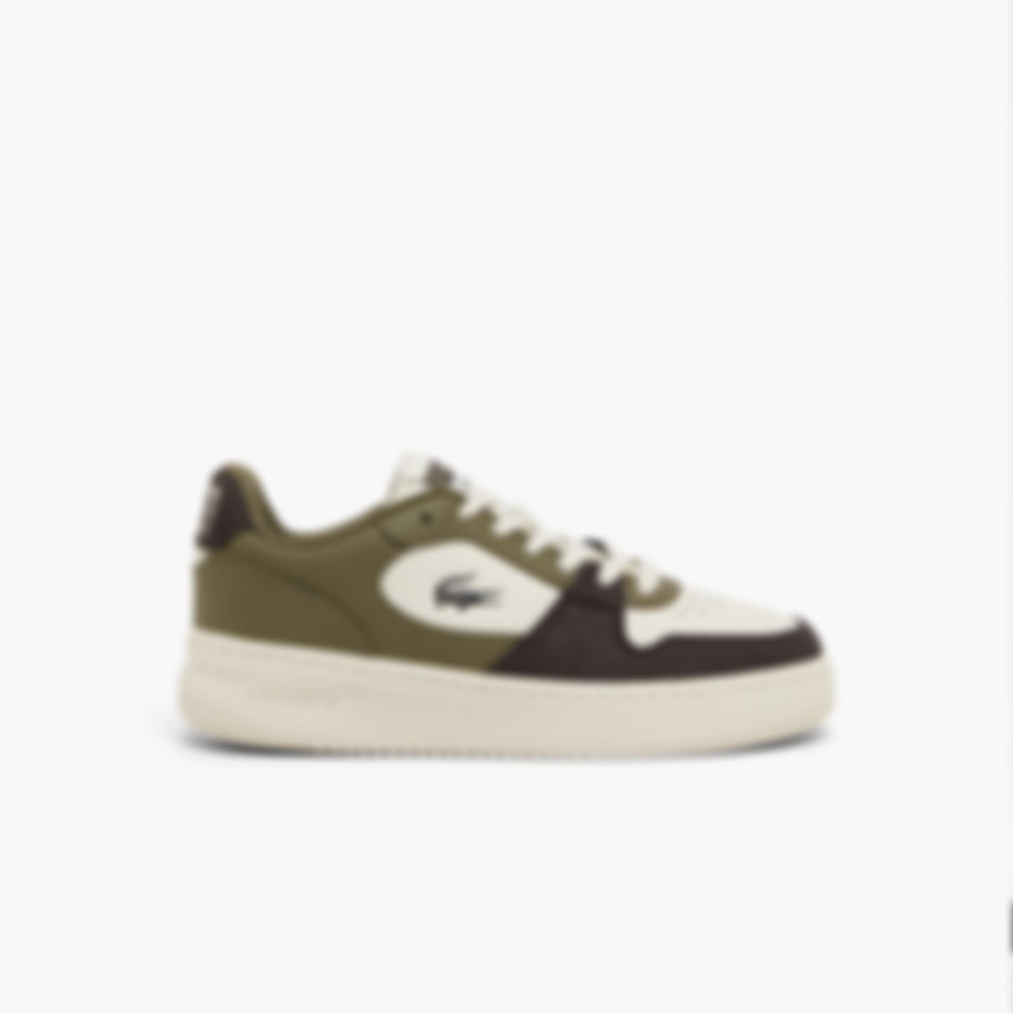 Women's L001 Set Leather Sneakers - KHK/OFF WHT
