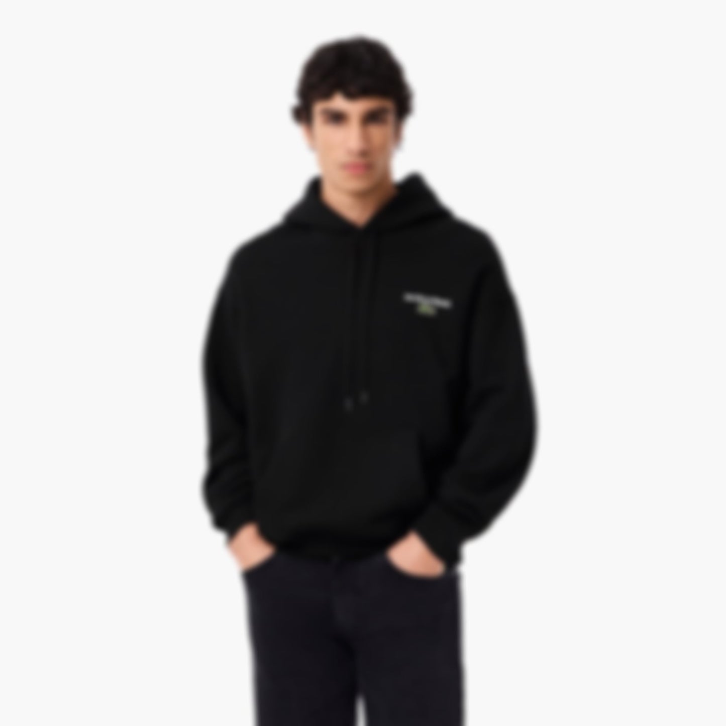 Men's Multi Print Fleece Hoodie - Black