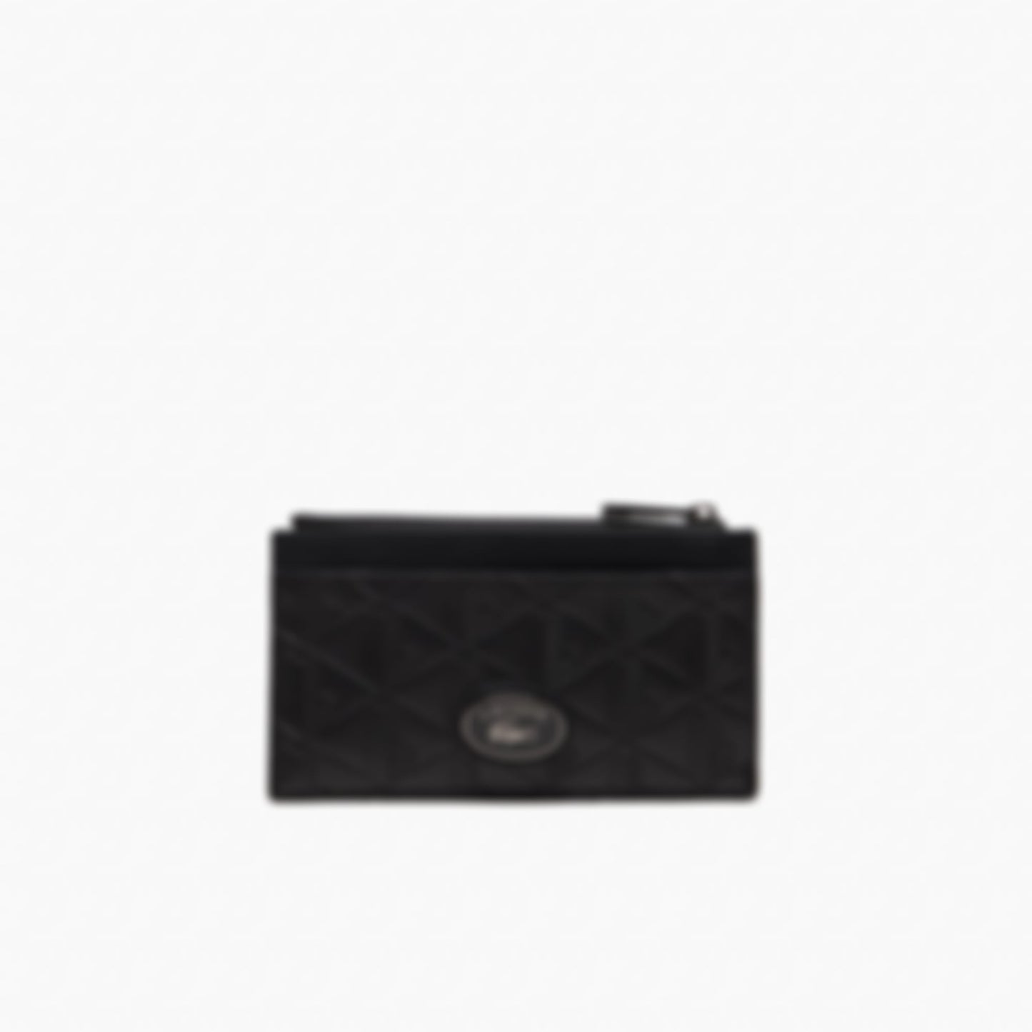 Monogram Leather Zip Card Holder - Black
