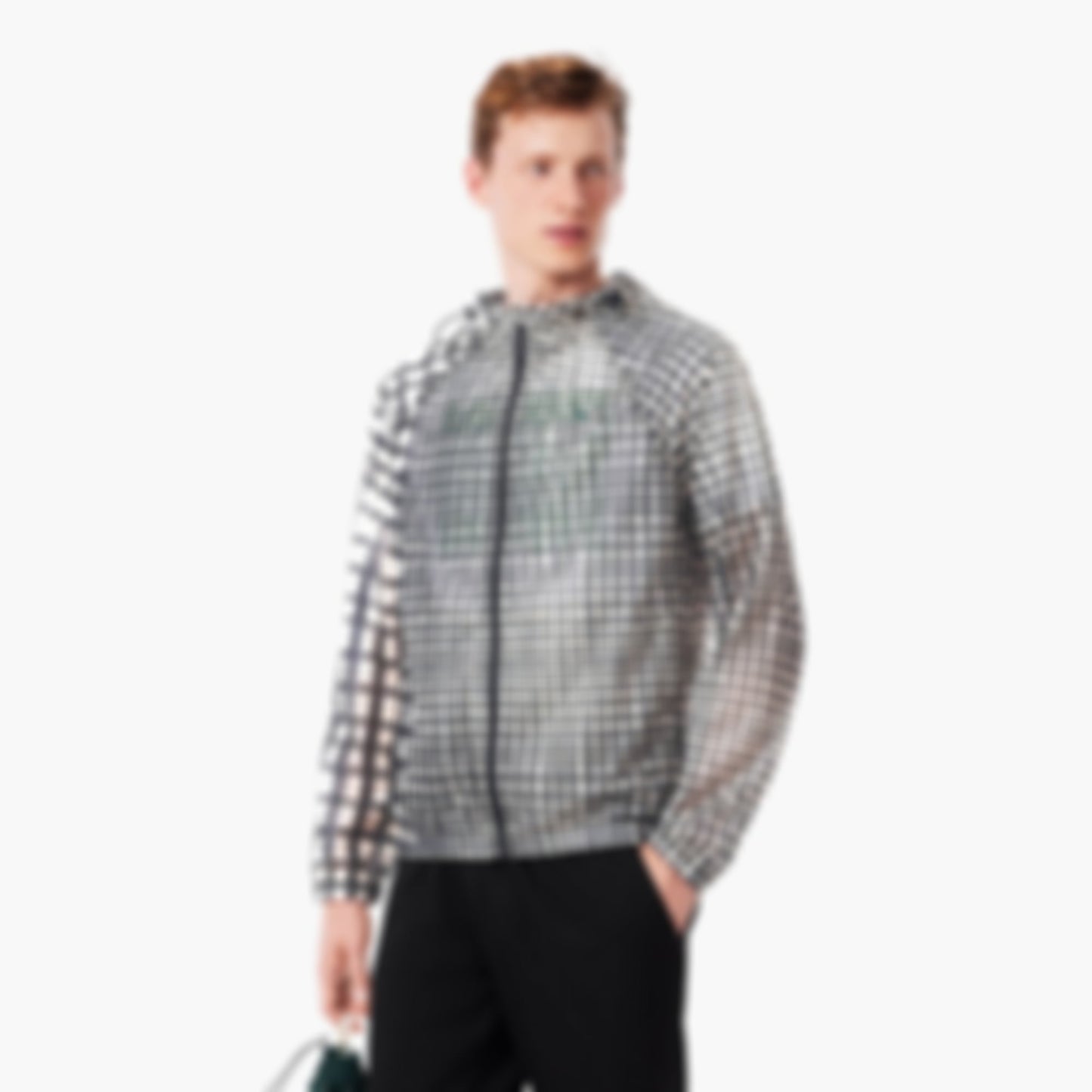 Men's Lightweight Crocodile Print Sport Jacket - White / Black