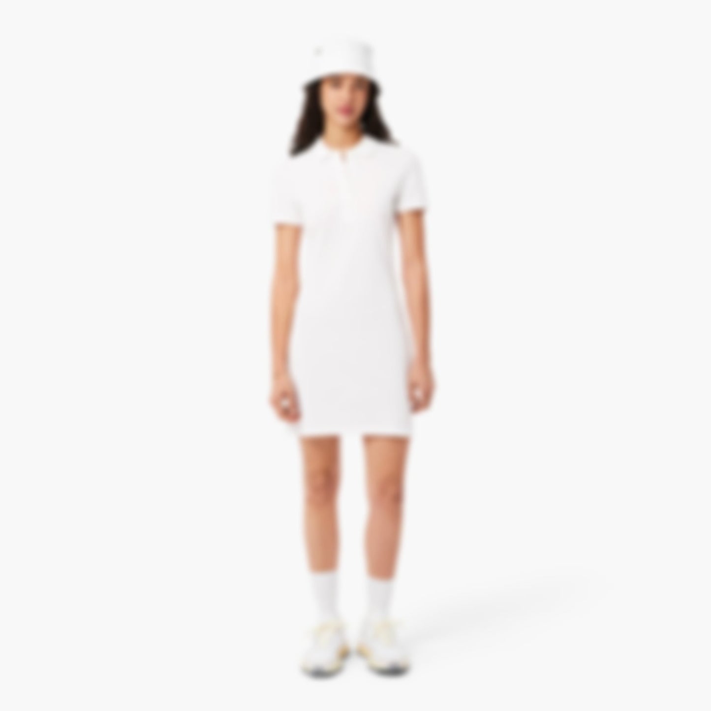 Women's Slim Fit Stretch Mini Piqué Polo Dress - White