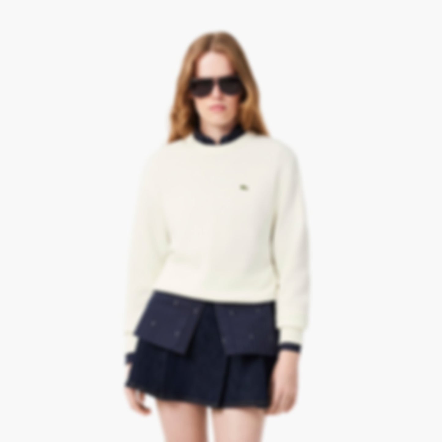 Women's Relaxed Fit Cotton Crew Neck Sweater - White