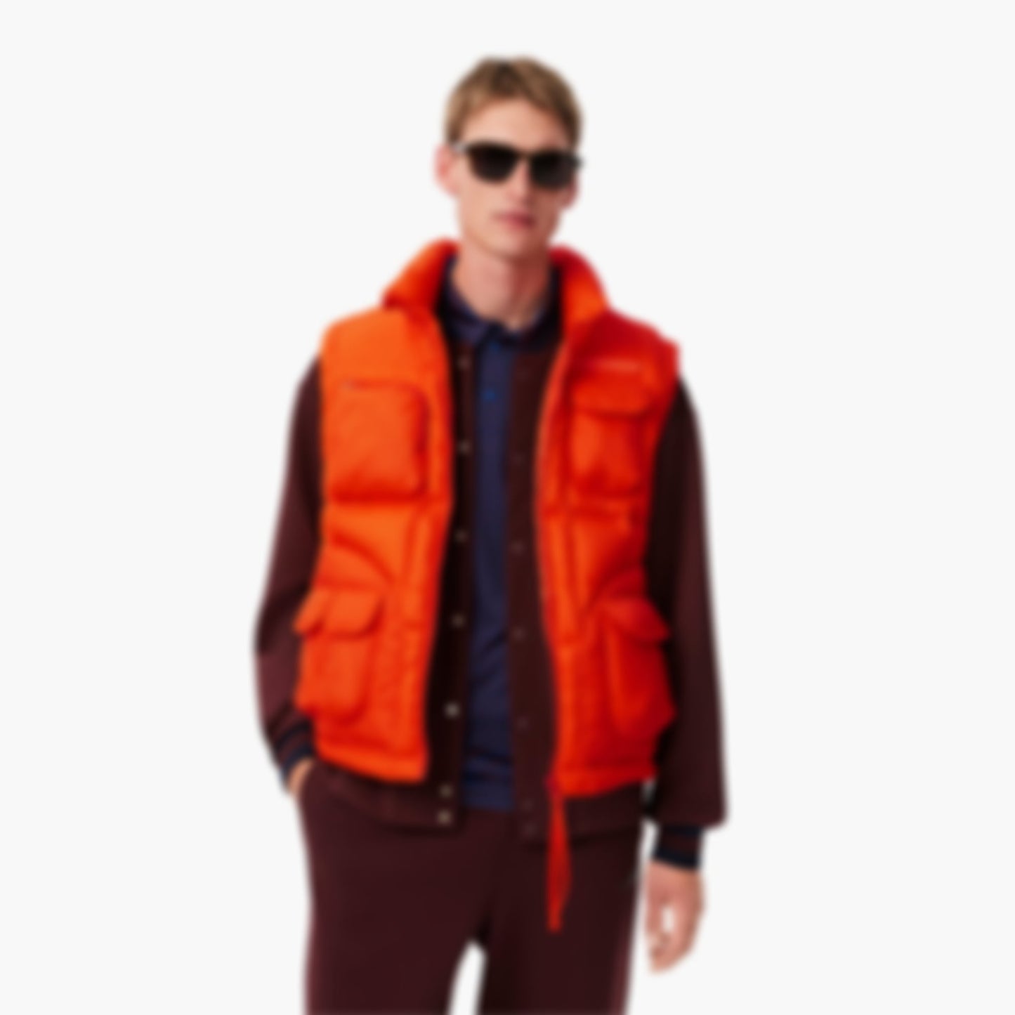 Men's Water-Repellent Puffer Vest - Orange