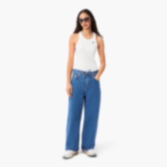 Women's Wide Leg Denim Jeans - Blue Chine