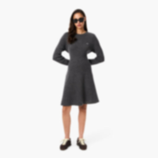 Women's Short Seamless Wool Dress - Grey pitch