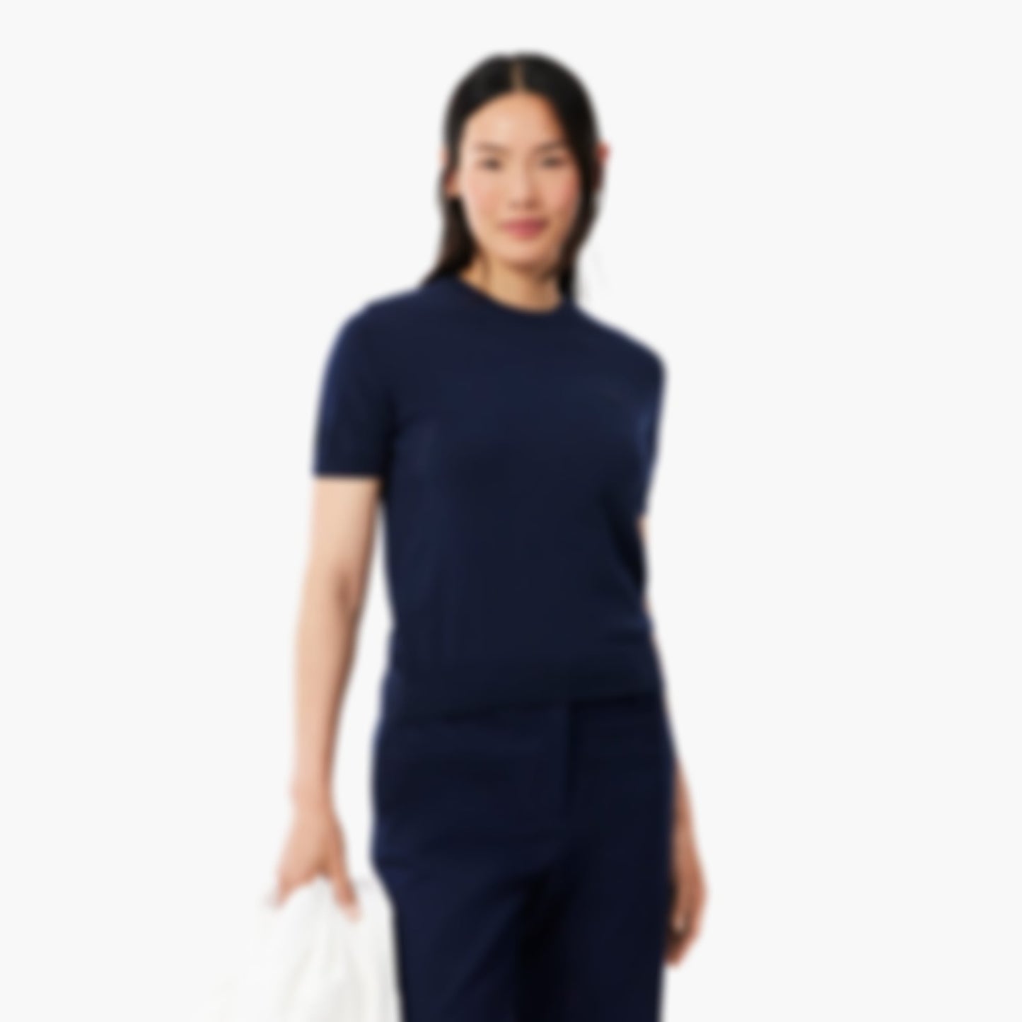 Short Sleeved 3D Knit Sweater - Navy Blue