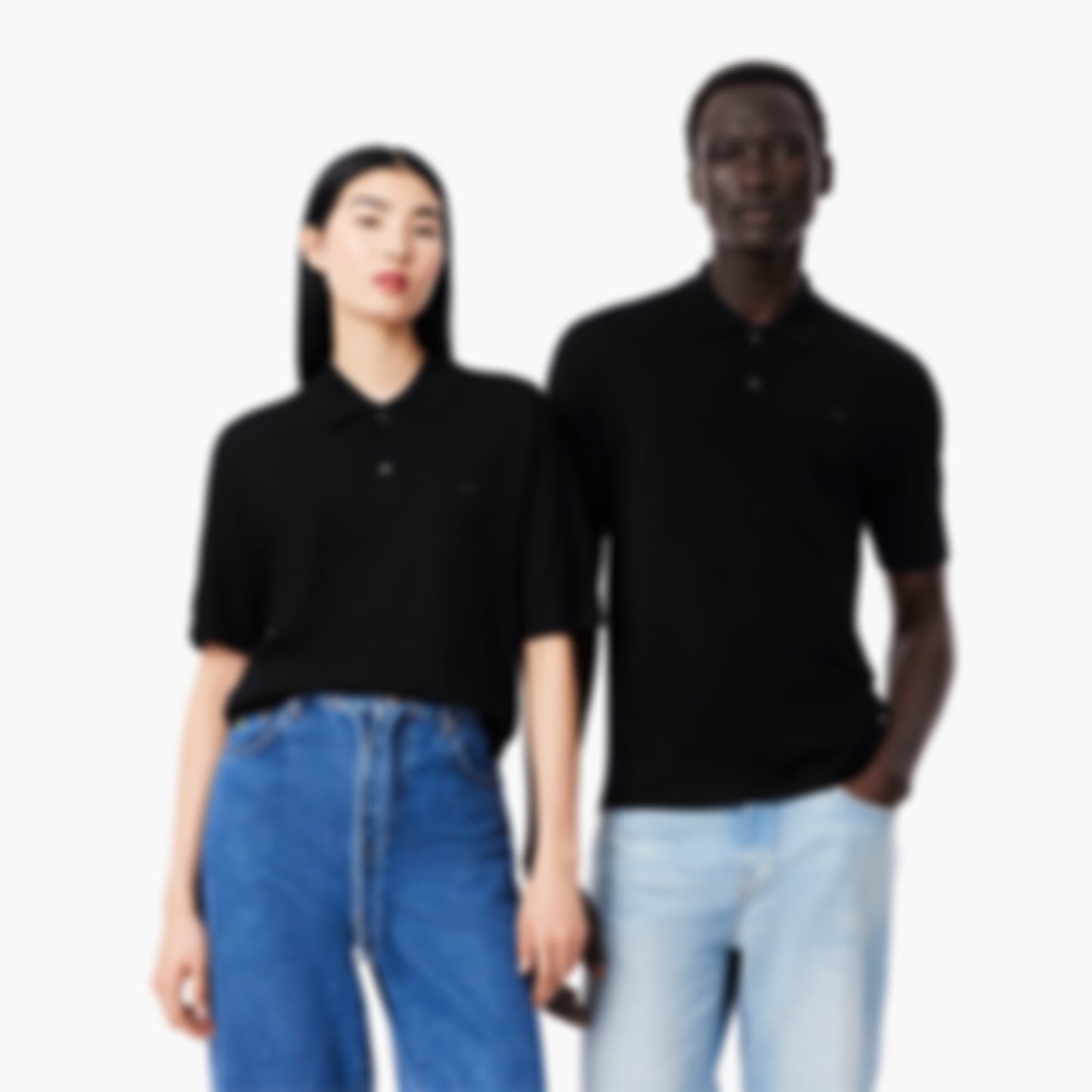 Unisex Short Sleeve Merino Wool Polo Sweater - Black