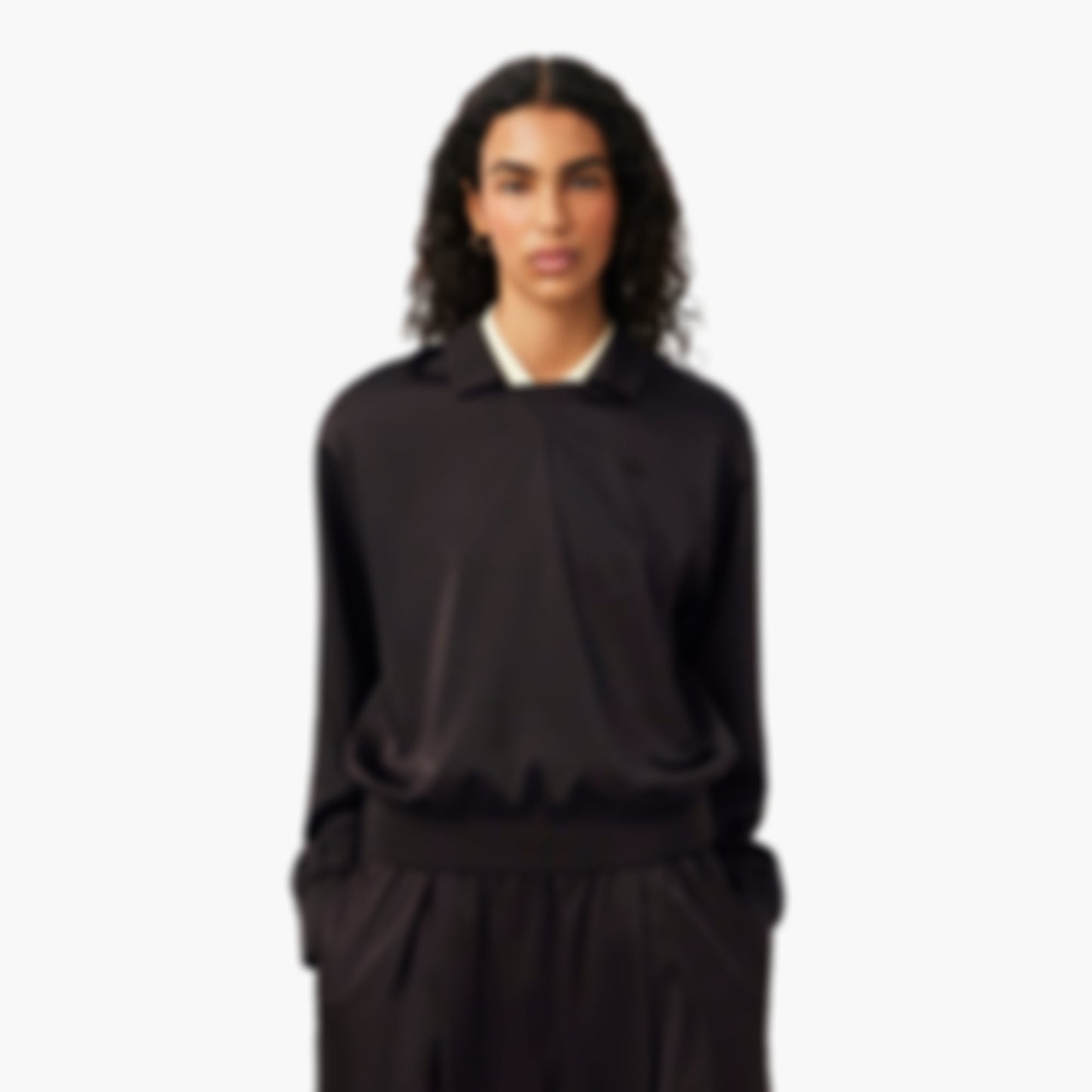 Relaxed Fit Satin Polo - Brown