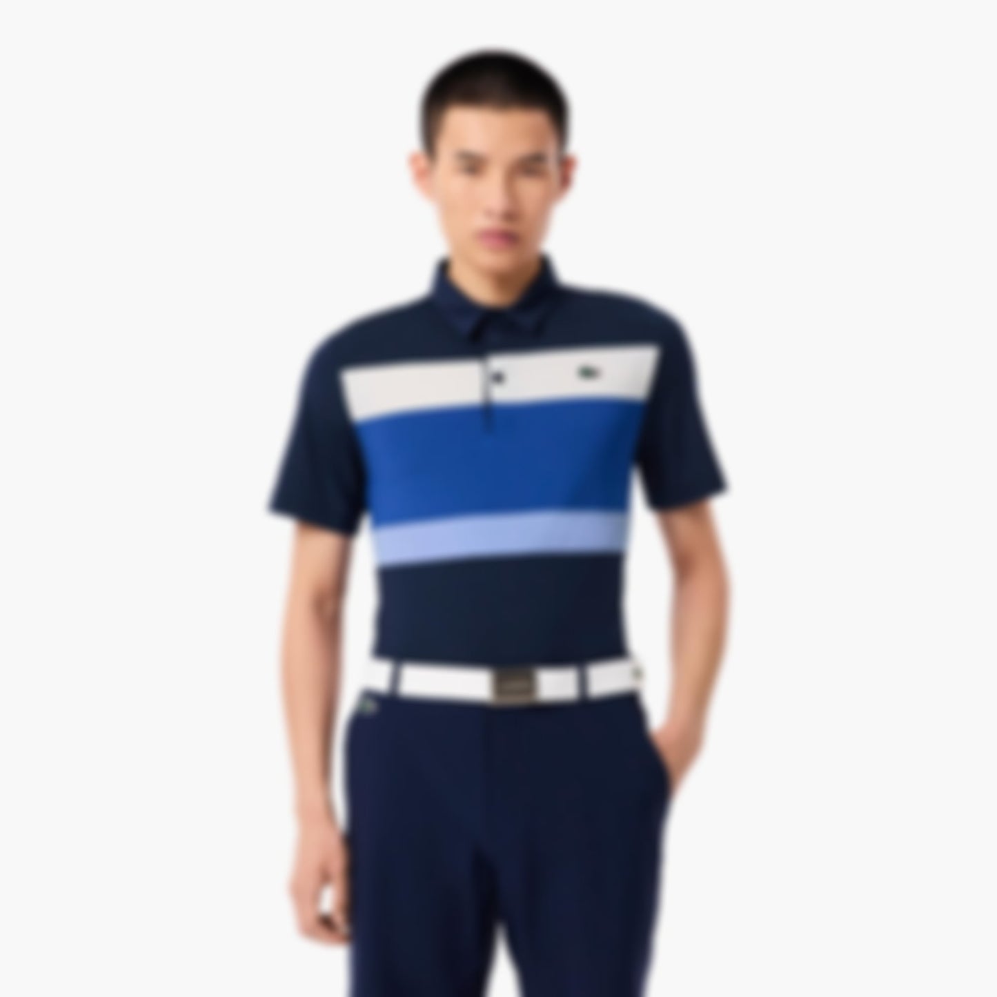 Men's Regular Fit Colorblock Golf Polo - Navy Blue / Blue / White