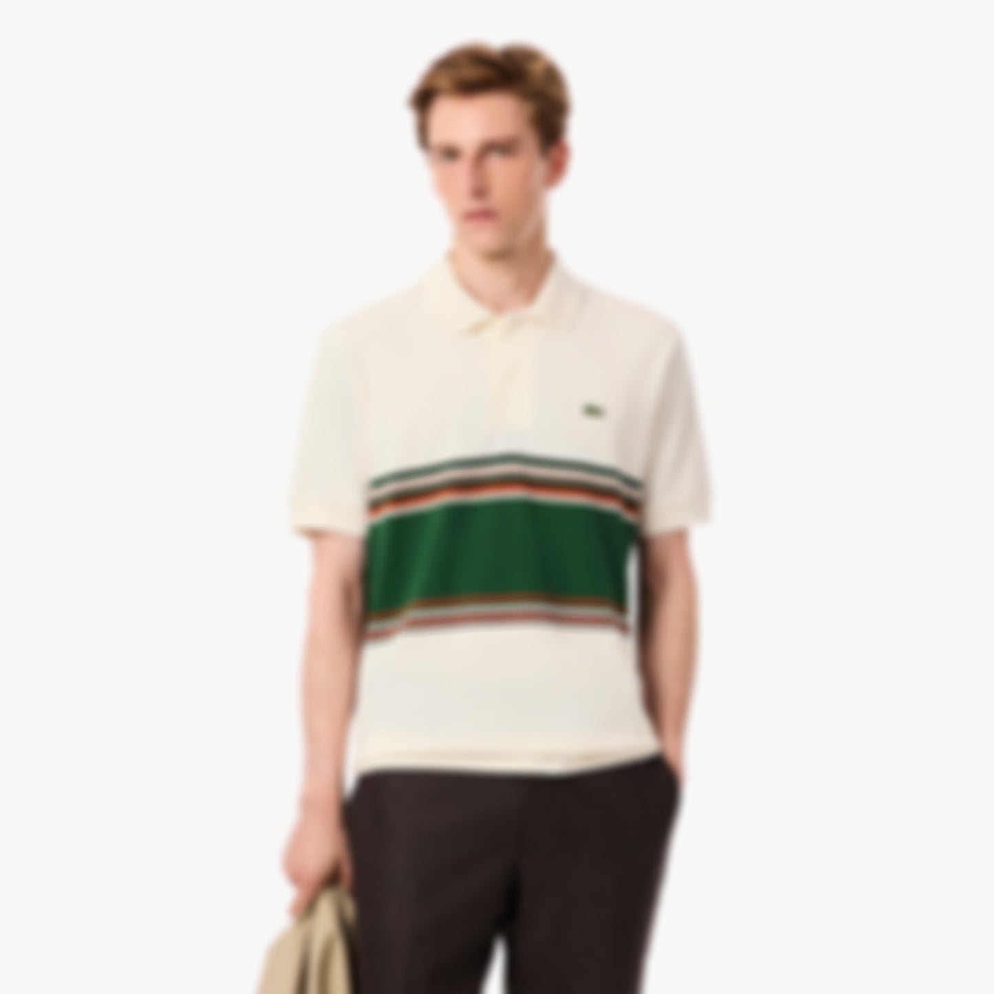 Men's Made In France Classic Fit Striped Polo - Cream