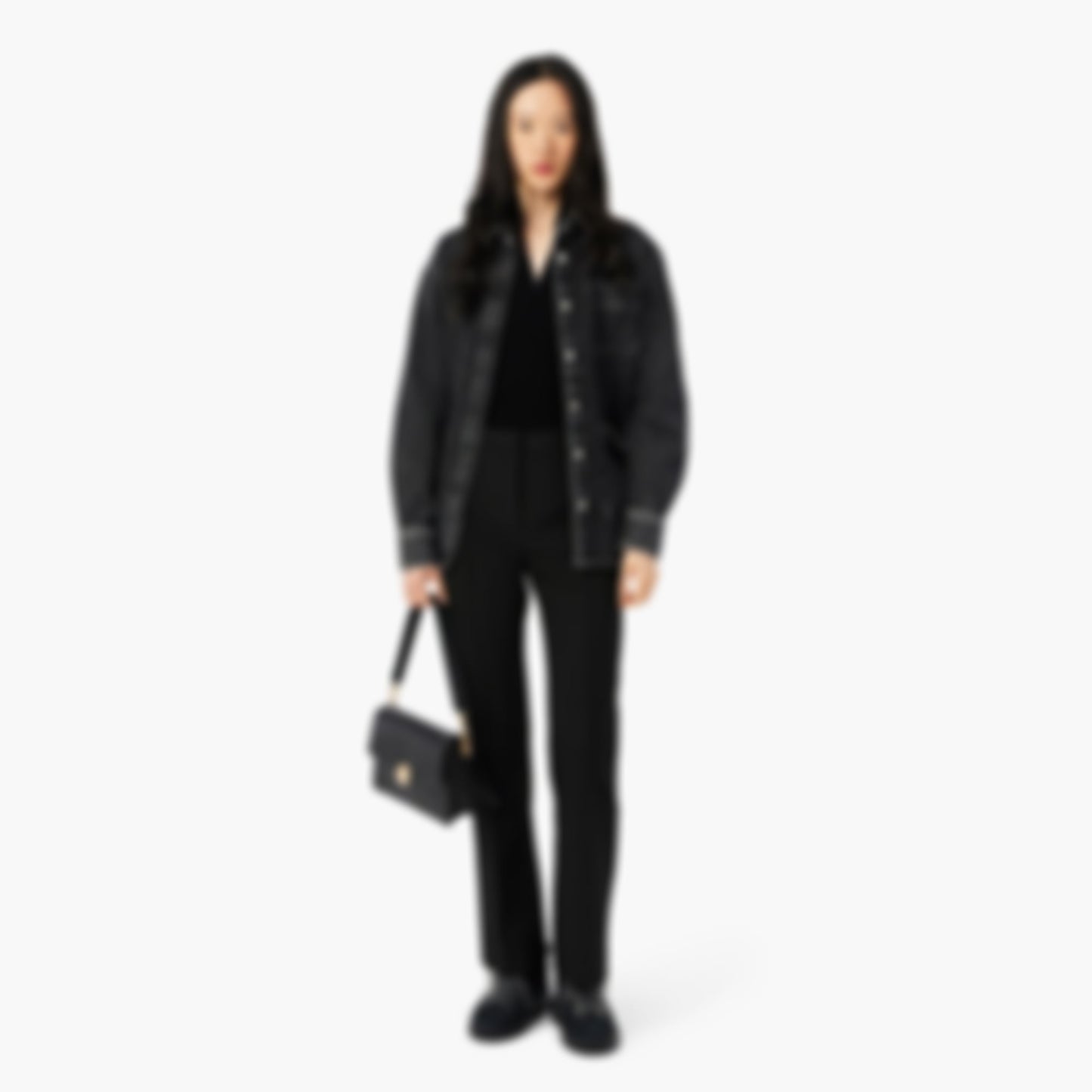 Women's High Waist Flared Pants - Black
