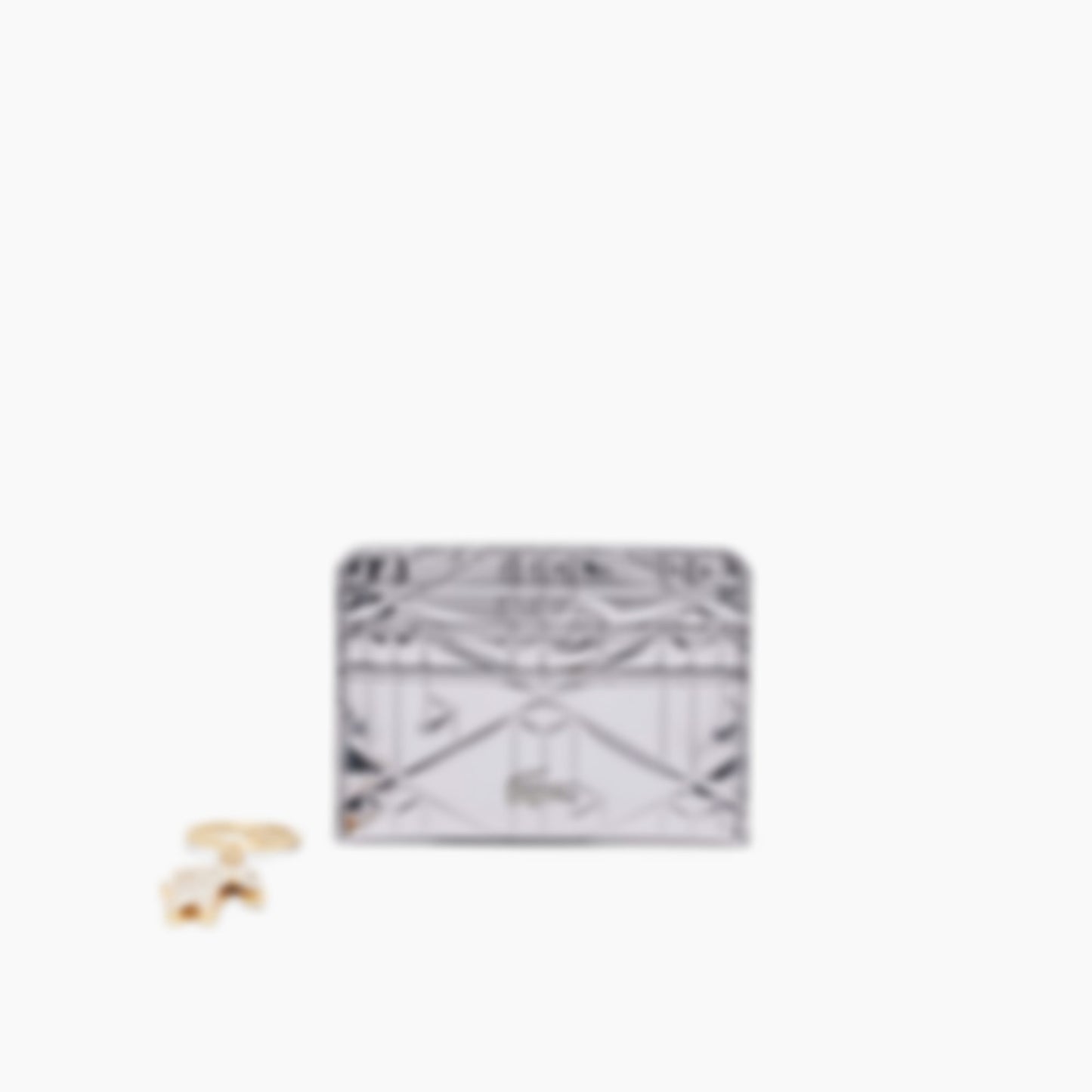 Cardholder & Metal Key Chain Gift Set - SHINY DARK SILVER