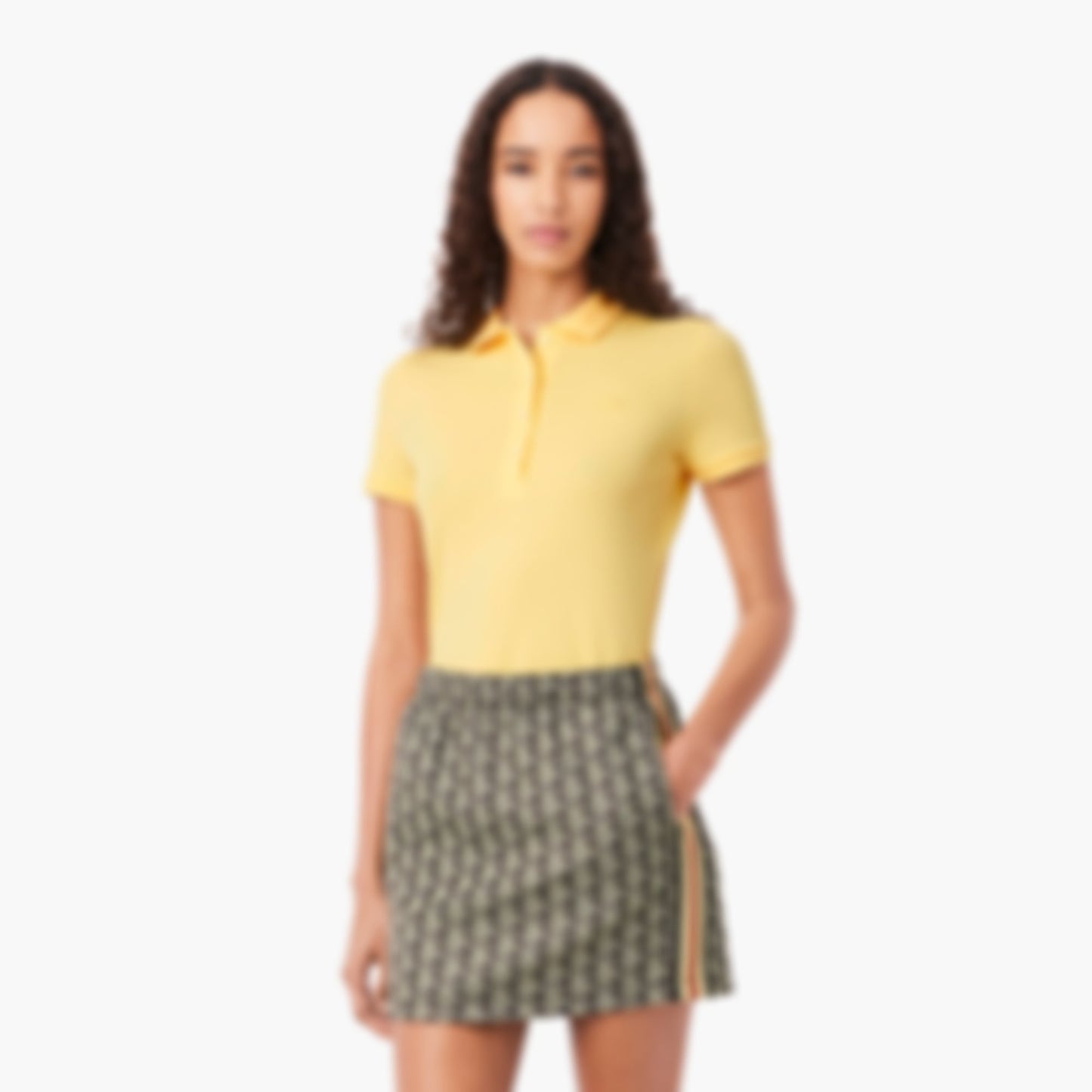 Women's L.12.D Slim Fit Stretch Mini Piqué Polo - Pastel yellow