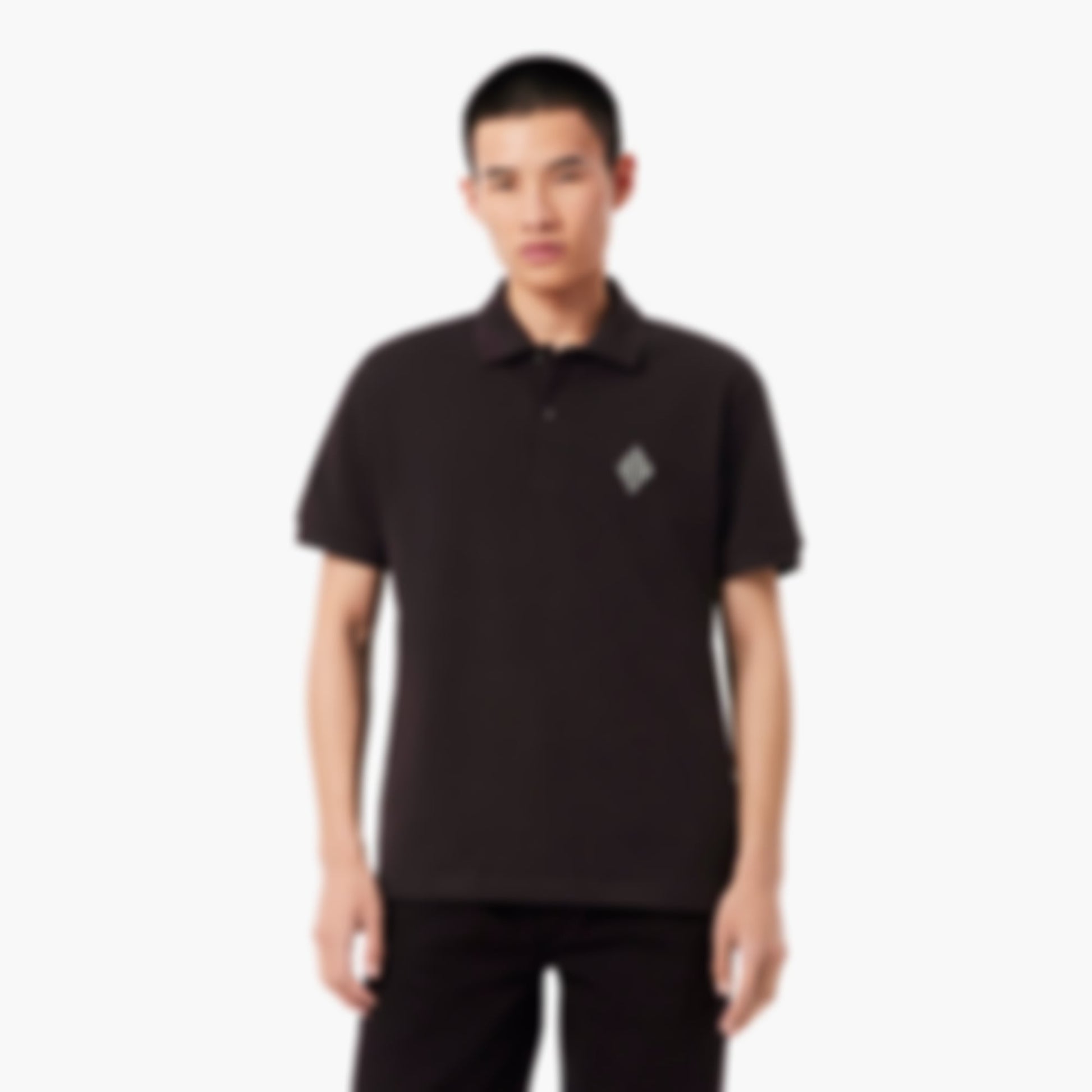 Classic Fit Badge Accent Piqué Polo - Brown
