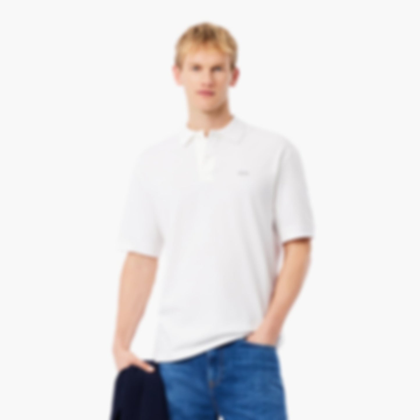 Men's Loose Fit Heavy Piqué Polo - White