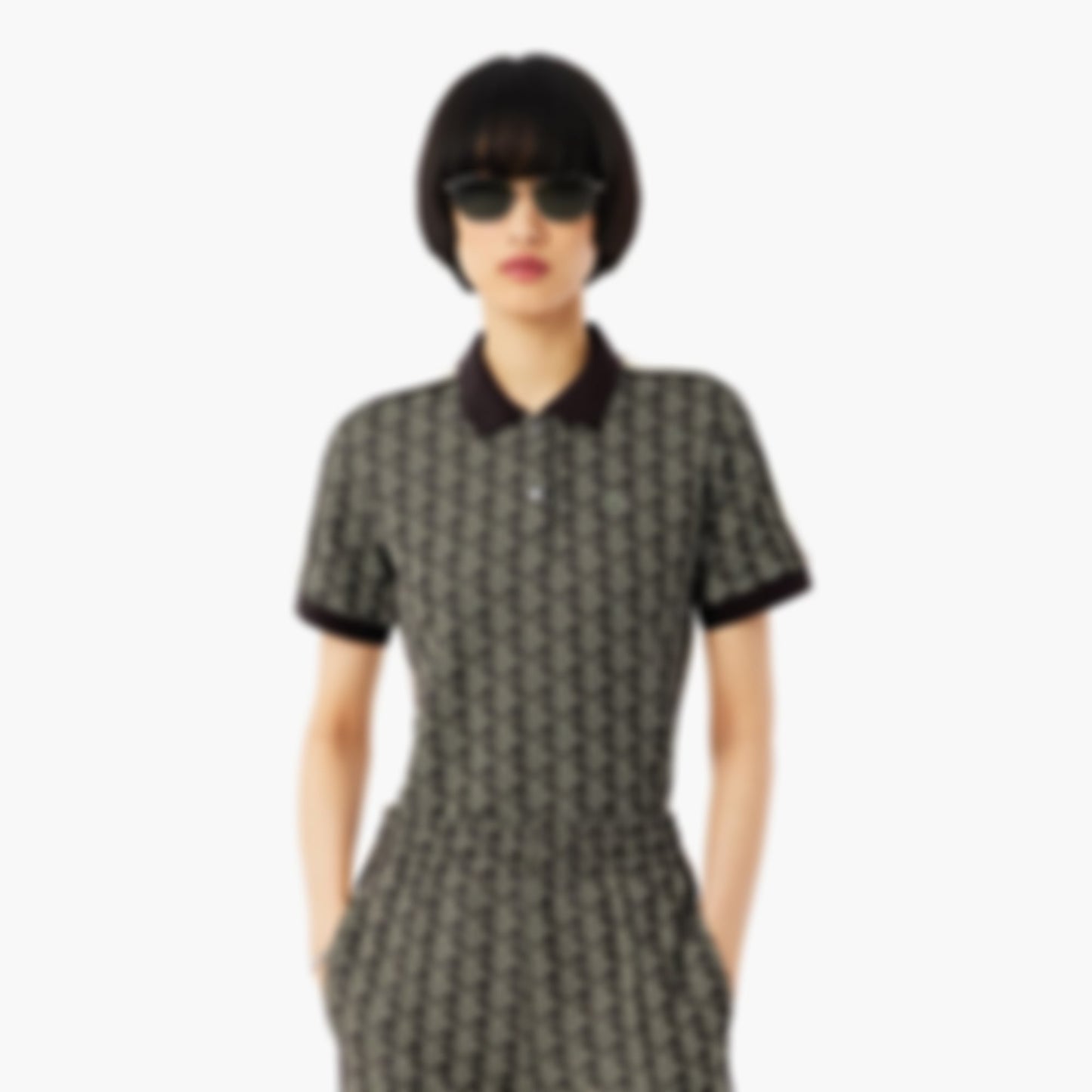 Women's Slim Fit Monogram Polo - Marron / Jaune
