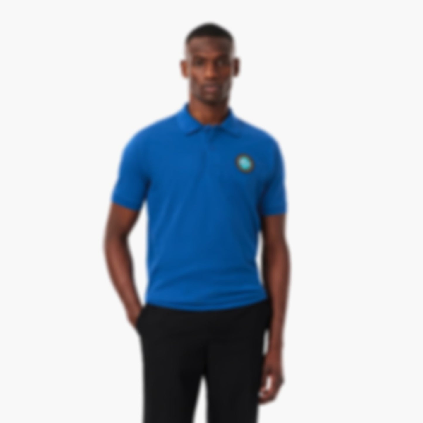 Men's Classic Fit Petit Piqué Badge Polo - Blue