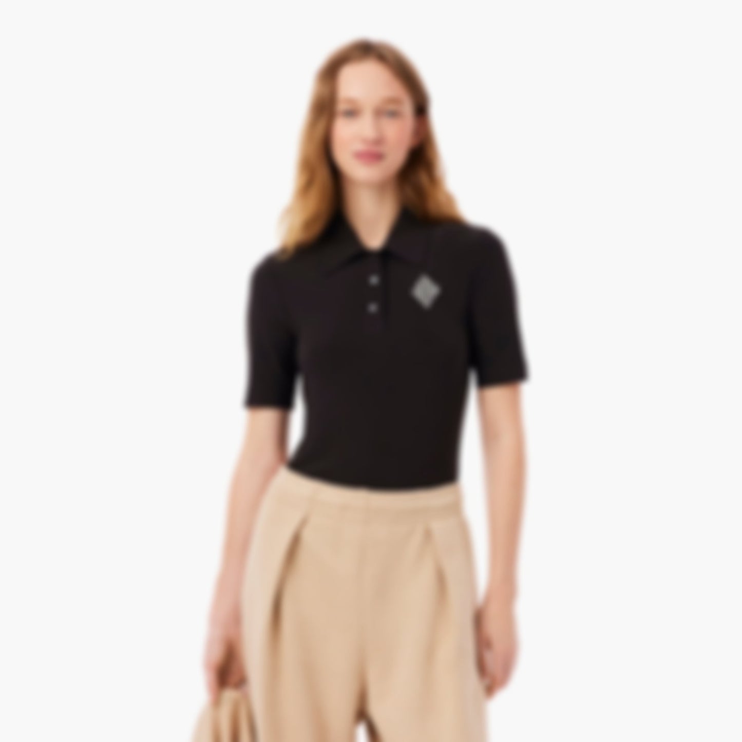 Slim Fit Embroidered Polo - Brown
