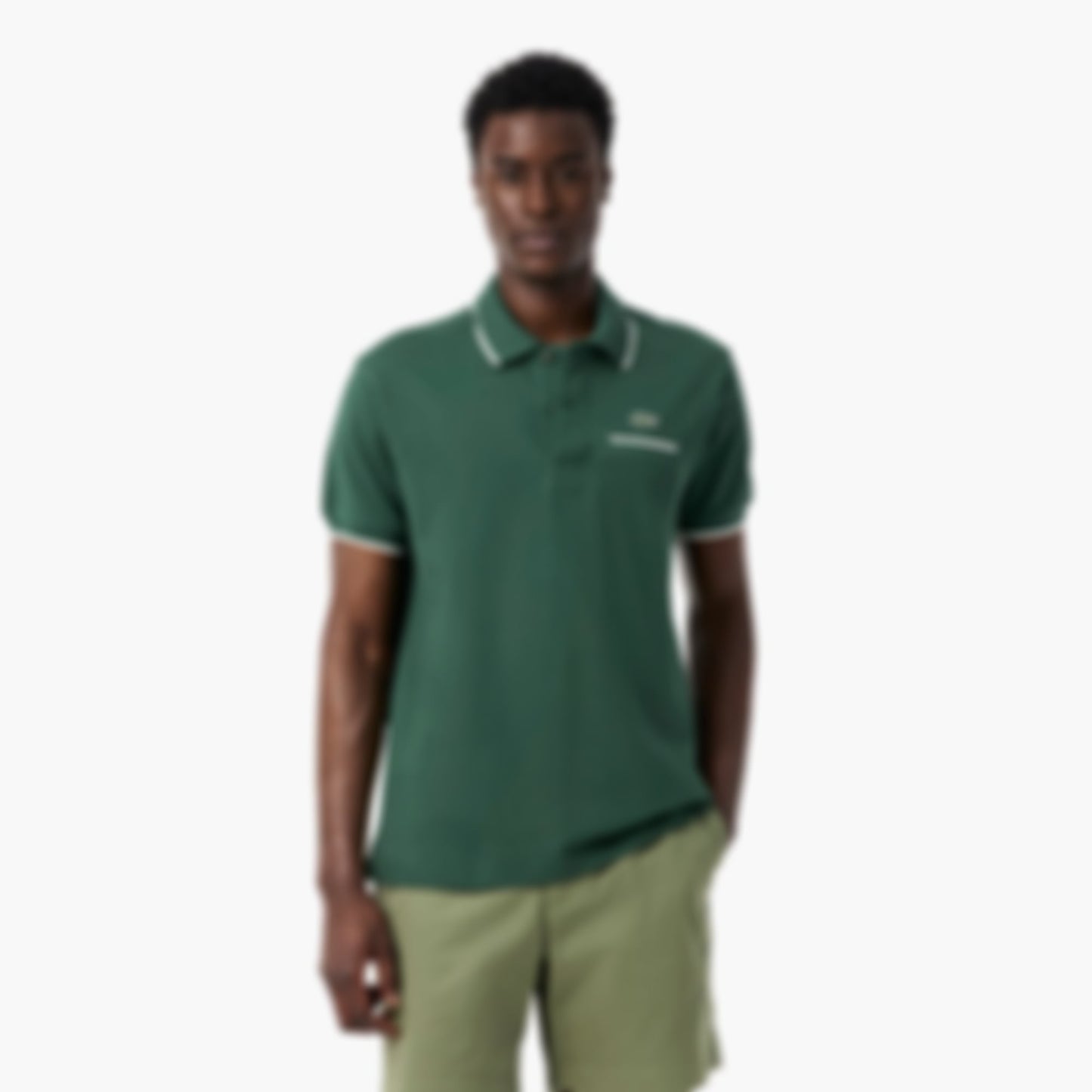 Men's Classic Fit Pocket Accent L.12.12 Polo - Green / White