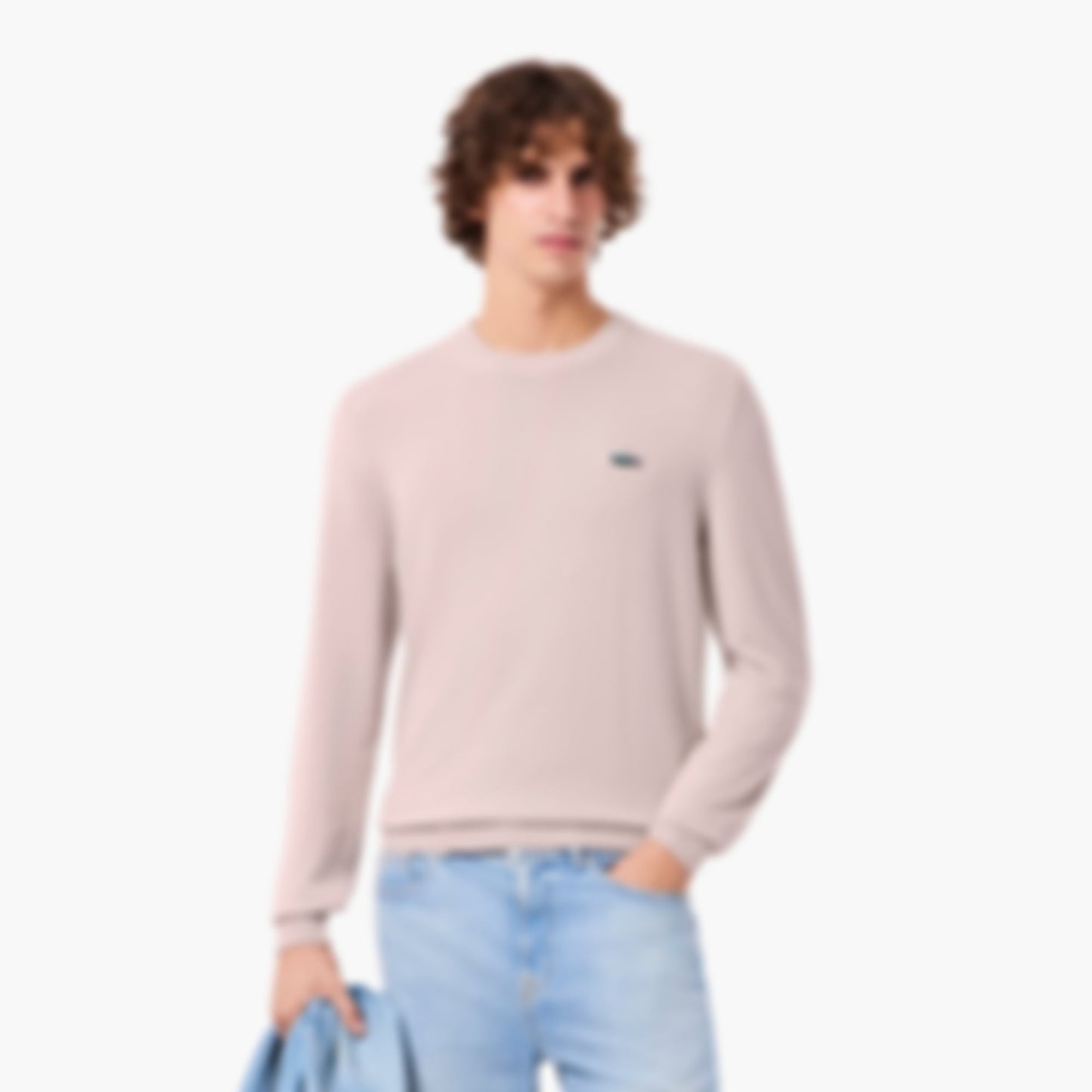Men's Cotton Landscape Crocodile Sweater - Light Pink