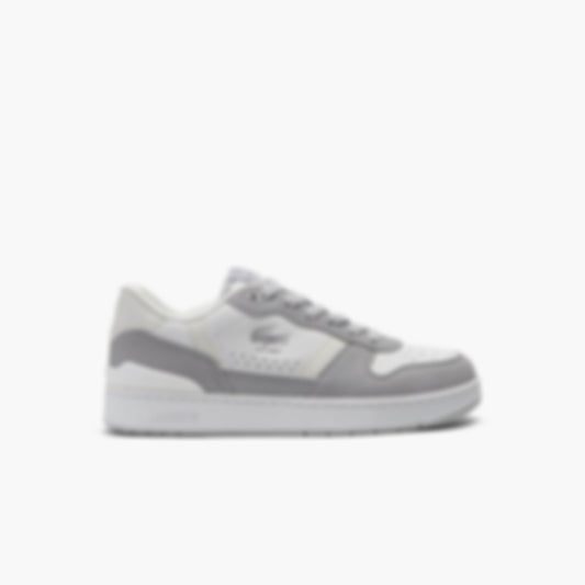 Women's T-Clip Set Leather Sneakers - White/Grey