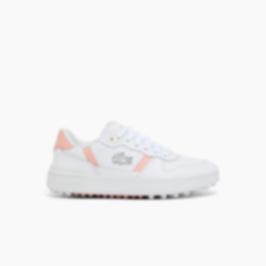 Women's T-Clip Leather Golf Shoes - WHITE/PINK