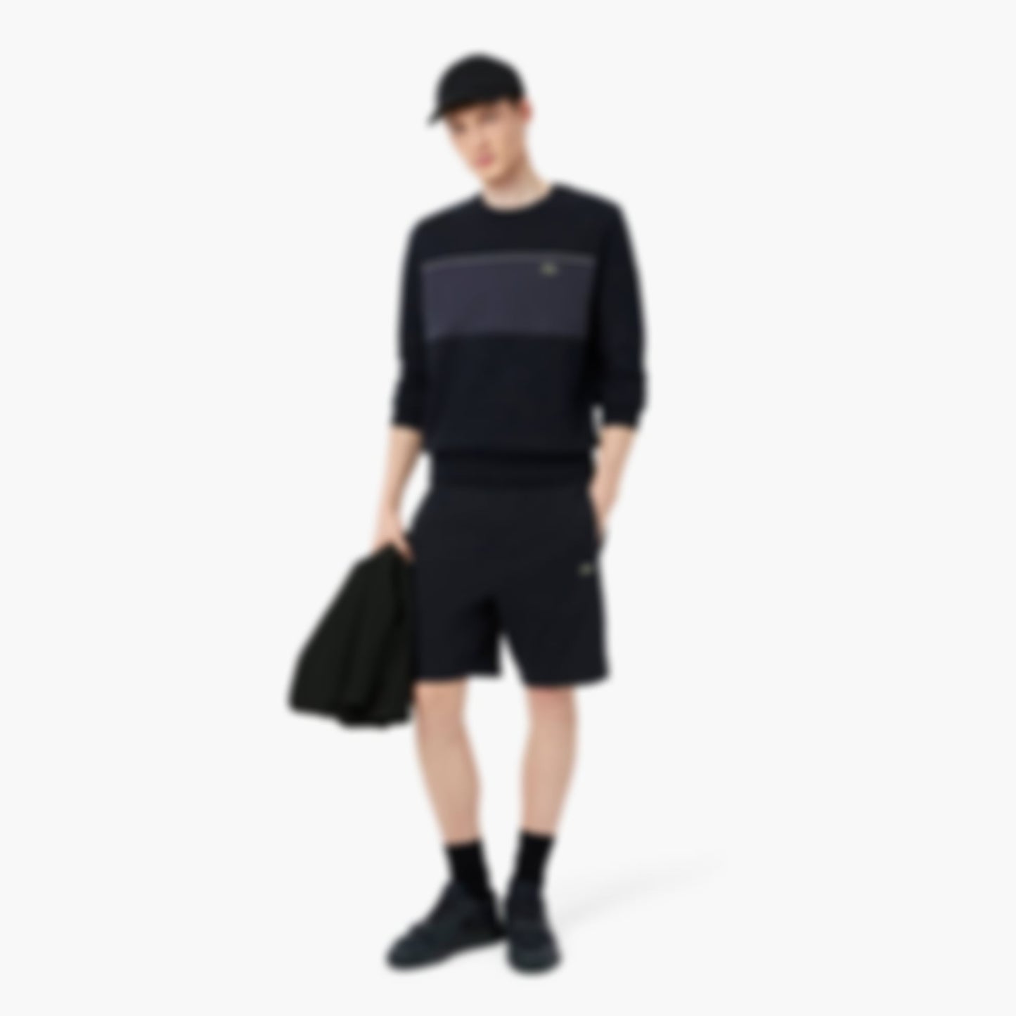 Regular Fit Colorblock Fleece Shorts - Noir / Gris Fonce