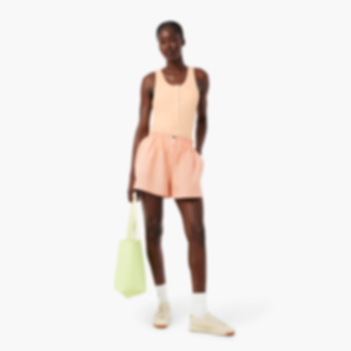 Oversized Linen Blend Shorts - Rose / Orange