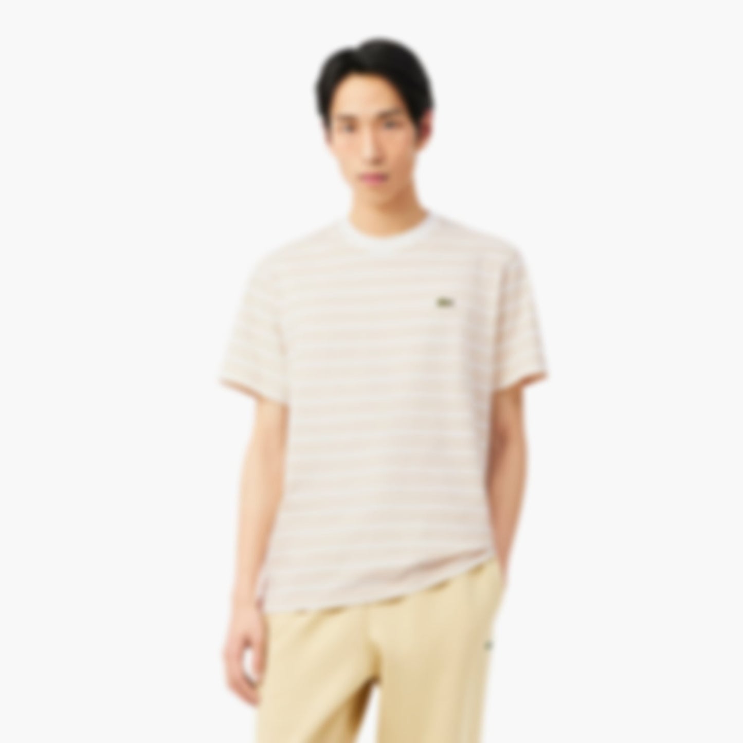 Striped Cotton T-Shirt - Beige / Blanc