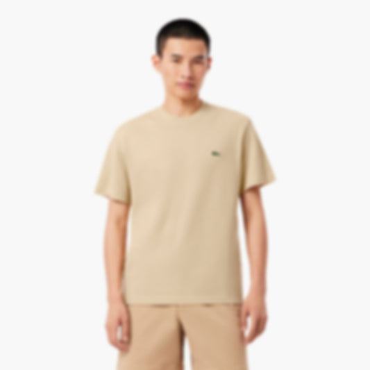 Heavy Cotton and Linen Piqué T-Shirt - Beige
