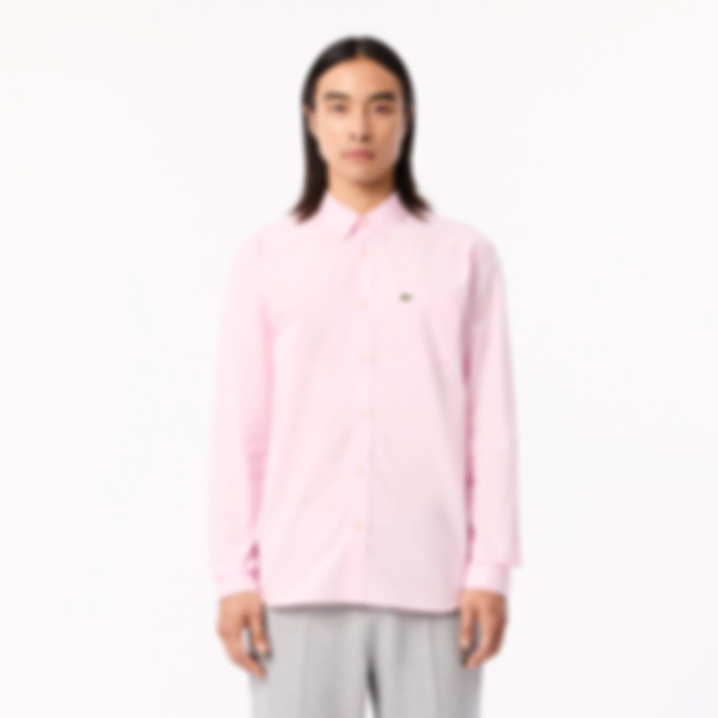 Men's Regular Fit Gingham Poplin Shirt - White / Light Pink